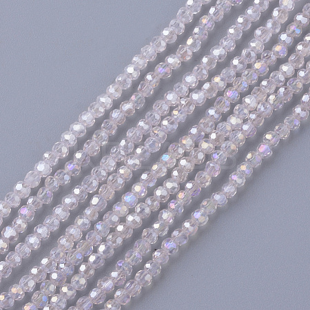 Electroplate Glass Beads Strands X-EGLA-R016-2mm-2-1