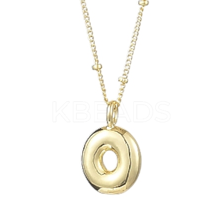1Pc Initial Letter Brass Pendant Necklaces NJEW-YW0001-24O-1