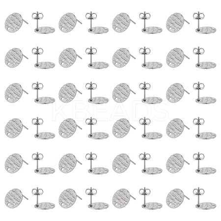 80Pcs 304 Stainless Steel Stud Earring Findings STAS-ME0001-44-1