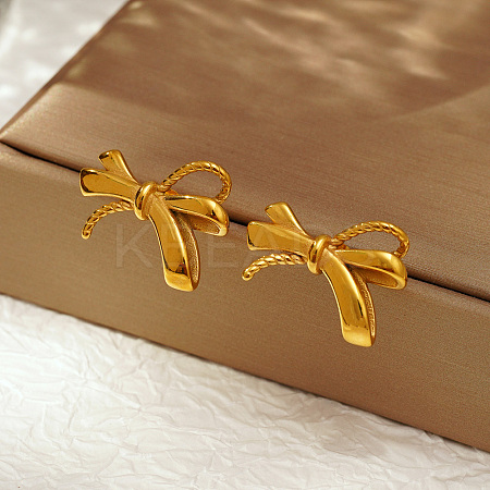 Elegant 304 Stainless Steel Butterfly Stud Earrings for Women's Daily Wear JX5189-1