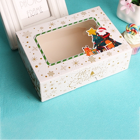Rectangle Paper Bakery Bakery Boxes with Window BAKE-PW0007-147B-04A-1
