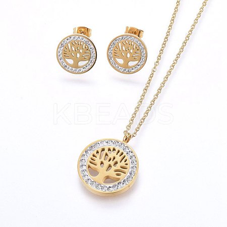 304 Stainless Steel Jewelry Sets SJEW-H143-04G-1