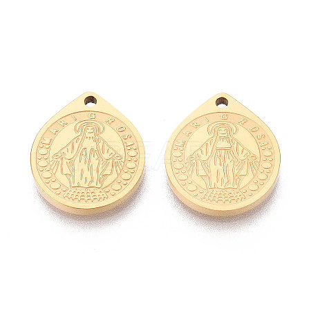 Religion 304 Stainless Steel Virgin Mary Pendants STAS-T073-04A-G-1
