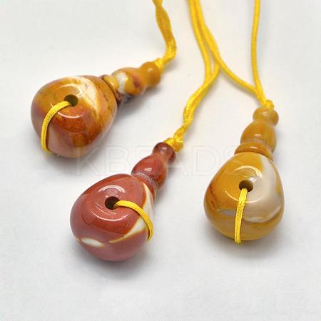 Natural Mookaite 3 Hole Guru Beads G-K208-01-E-11-1