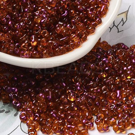 Spray Painted Glass Seed Beads SEED-F005-05A-01-1