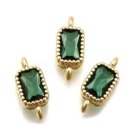 Real 18K Gold Plated Brass Micro Pave Cubic Zirconia Links Connectors ZIRC-L100-009G-02-1