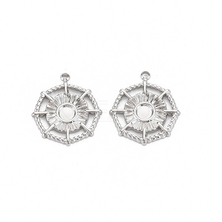 304 Stainless Steel Pendant Enamel Settings STAS-N097-144P-1