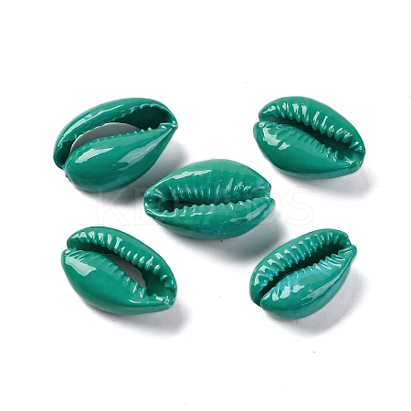 Baking Paint Cowrie Shell Beads SSHEL-M023-01L-1