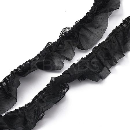 Double-Layer Pleated Polyester Chiffon Lace Trim OCOR-WH0047-19C-1