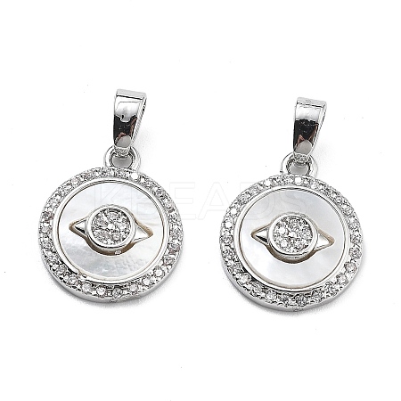 Brass Micro Pave Cubic Zirconia Charms KK-L222-019P-1