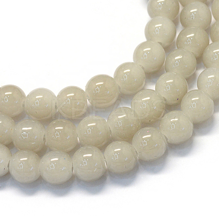 Baking Paint Imitation Jade Glass Round Bead Strands DGLA-Q021-10mm-43-1