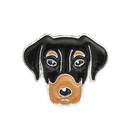 Dog Enamel Pin with Brass Butterfly Clutches JEWB-A006-02I-1