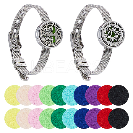 2 Bags 2 Styles Stainless Steel Watchband Chain Bracelets BJEW-FH0001-12-1