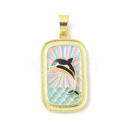 Brass Enamel Pendants KK-Z101-05G-01-1