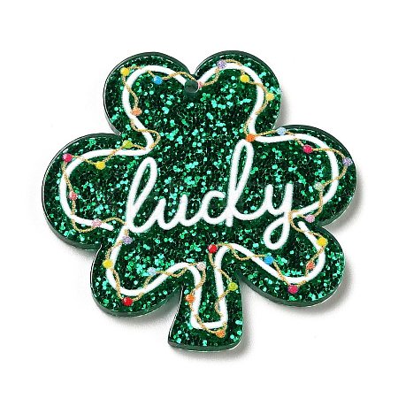 Saint Patrick's Day Theme Acrylic Pendants OACR-G028-01D-1