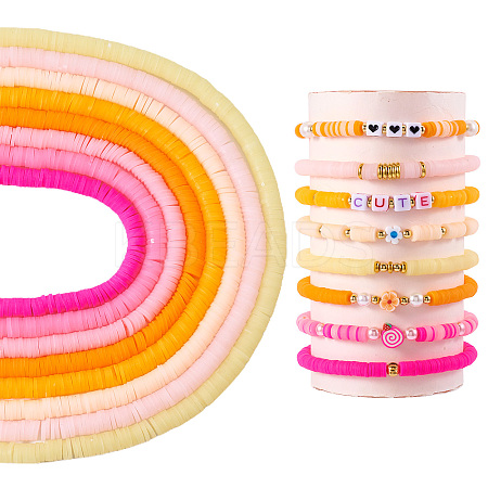 8 Strands Imitation Jelly Handmade Polymer Clay Beads Strands CLAY-TA0001-47A-1