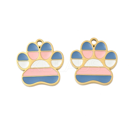 304 Stainless Steel Enamel Pendants X1-STAS-G360-03G-03-1