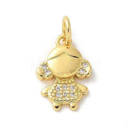 Brass Micro Pave Cubic Zirconia Pendants KK-P292-21B-G-1