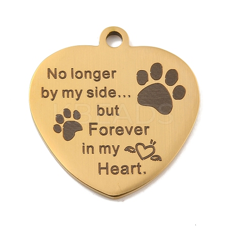 Valentine's Day PVD Vacuum Plating 201 Stainless Steel Pendants LS-STAS-L079-24G-05-1