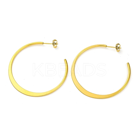 Ion Plating(IP) 304 Stainless Steel Ring Stud Earrings EJEW-K295-01B-G-1