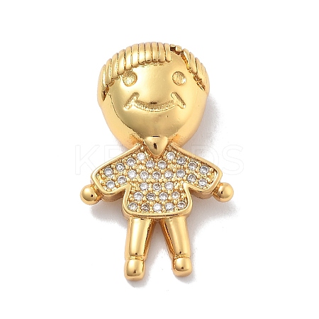 Brass Micro Pave Cubic Zirconia Pendants KK-M305-22G-1