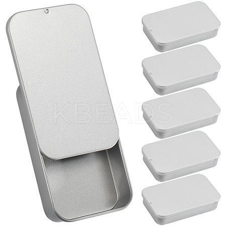 6Pcs Slide Top Tinplate Trinket Storage Boxes CON-SP0001-23F-1