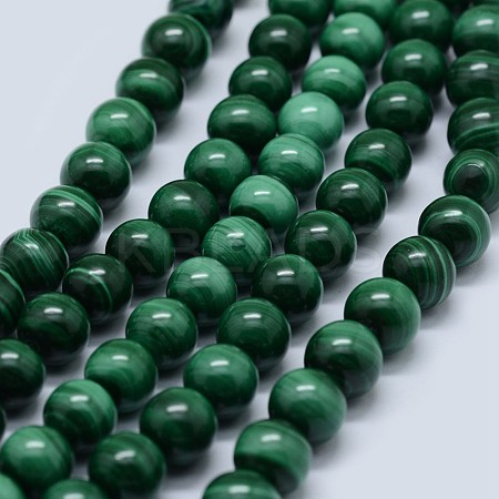 Natural Malachite Beads Strands G-F571-27A1-10mm-1