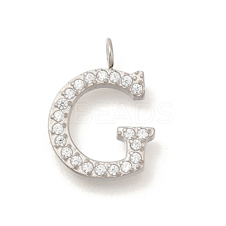 304 Stainless Steel Micro Pave Cubic Zirconia Pendants STAS-H228-06P-G-1