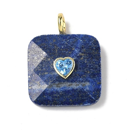 Dyed Natural Lapis Lazuli Faceted Pendants G-C274-03G-1