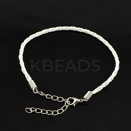 Trendy Braided Imitation Leather Bracelet Making BJEW-S076-003-1
