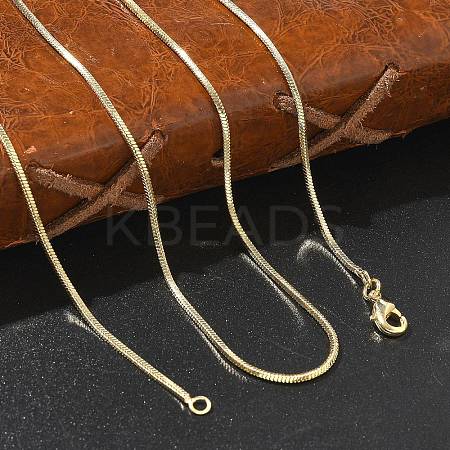 1.5mm Rack Plating Brass Snake Chain Necklaces for Women Men MAK-L044-13G-1