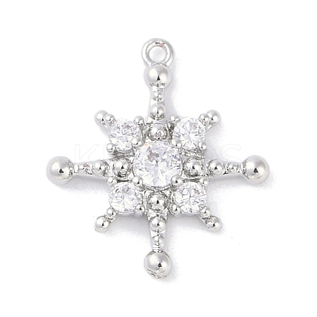 Brass Pave Clear Cubic Zirconia Pendants LS-KK-F875-10P-1