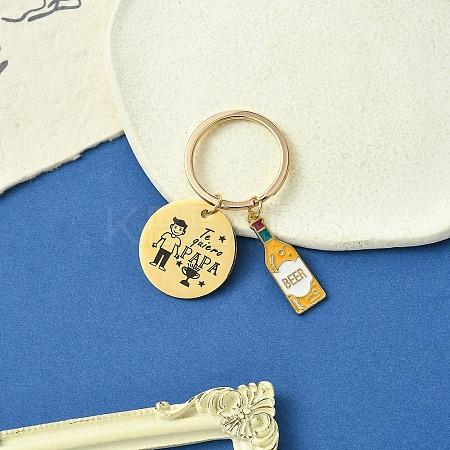 Alloy Enamel & 201 Stainless Steel Keychain KEYC-YW00102-02-1