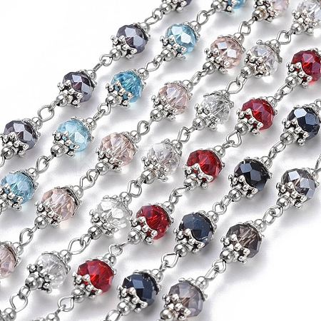 Handmade Glass Beaded Chains AJEW-JB00498-1