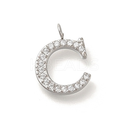304 Stainless Steel Micro Pave Cubic Zirconia Pendants STAS-H228-06P-C-1