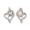 Brass Micro Pave Clear Cubic Zirconia Pendants KK-E068-VB191-1