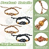 4Pcs 2 Colors Adjustable Braided Waxed Cord Macrame Pouch Bracelet Making MAK-CJ0001-18-3