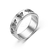 Rotating 201 Stainless Steel Anxiety Relief Rings for Women Men PW-WG4928D-05-1