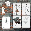 5  Style PET Hollow out Drawing Painting Stencils Sets DIY-WH0172-932-2