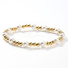 Brass & Resin Imitation Pearl Round Beads Stretch Jewelry for Women LS-YN2620-5-1