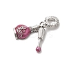 Brass Micro Pave Clear Cubic Zirconia European Dangle Charms KK-A278-08P-01-2