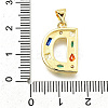 Brass Micro Pave Clear Cubic Zirconia Pendants KK-G521-01G-D-01-3