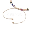 3mm Round Faceted Natural Amethyst & Lapis Lazuli & African Turquoise(Jasper) & Sunstone & Ruby/Red Corundum Braided Bead Bracelets BJEW-JB10596-4