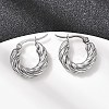 304 Stainless Steel Twist Ring Hoop Earrings EJEW-Z146-01P-01-1