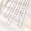 Handmade 3MM Faceted Round Mixed Gemstone Beads & 316 Stainless Steel Round Link Chains Necklaces NJEW-JN05872-1
