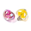 AB Color Resin Heart Pendants RESI-U002-06-2
