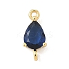 Brass Pave Cubic Zirconia Connector Charms KK-Z120-31G-04-1