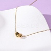 304 Stainless Steel Bean Pendant Necklaces for Women NJEW-K255-40G-3