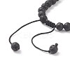 Natural Tiger Eye & Lava Rock Braided Bead Bracelet BJEW-TA00188-01-3