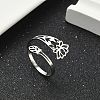 304 Stainless Steel Cuff Rings for Women RJEW-F195-01P-1